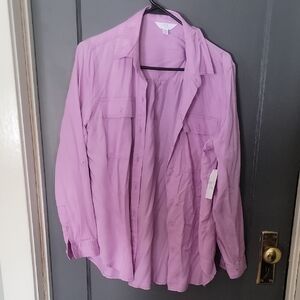 Time and Tru Women's Lavender Button Down Shirt